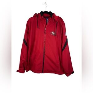 San Francisco 49ers mens RARE Reebok NFL, vintage, hooded On Field jacket Size M